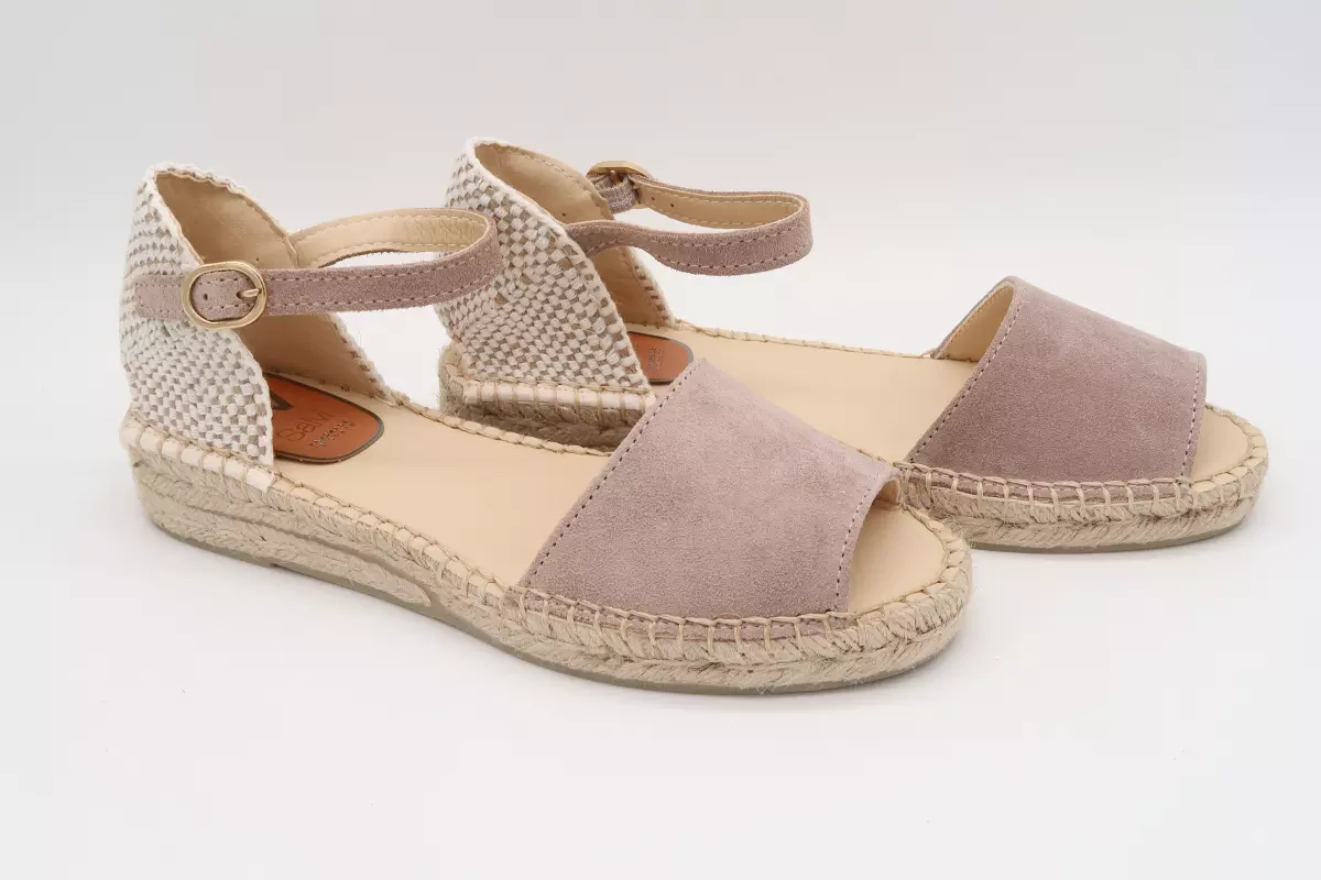 Alpargata de ante plana abierta y con hebilla | 49 