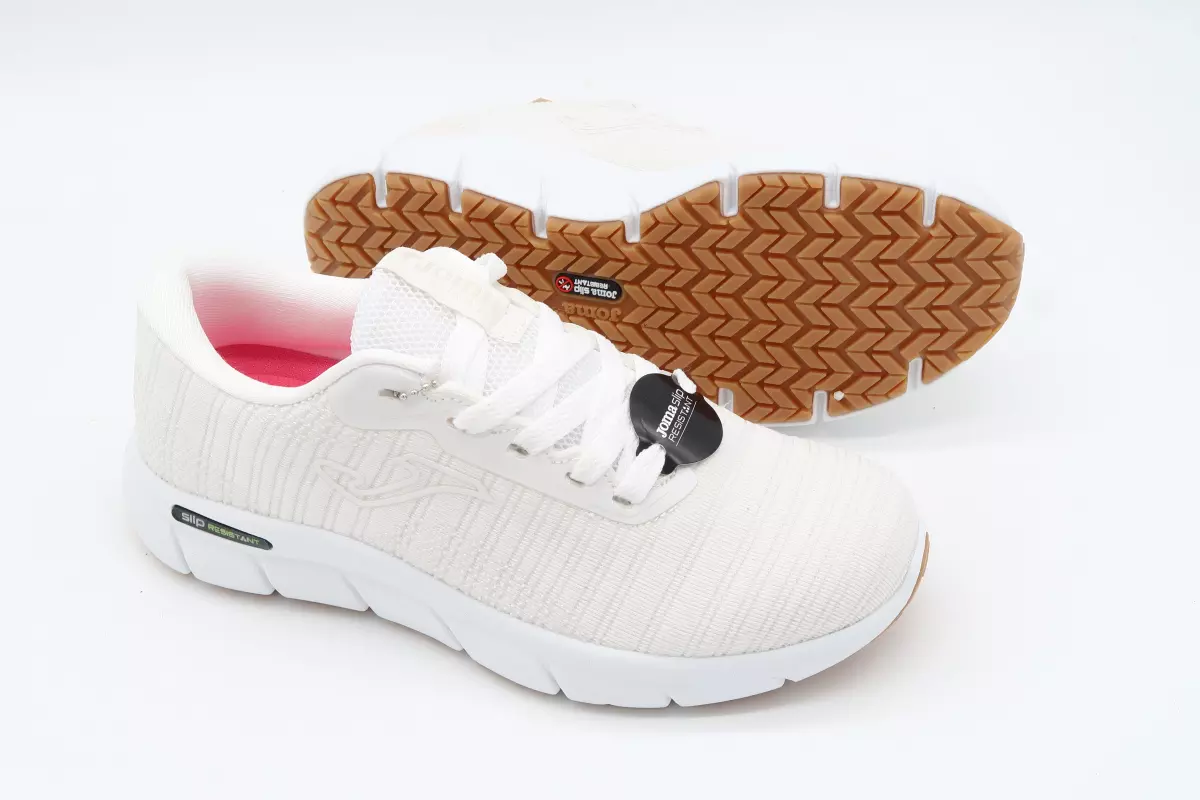 Zapatilla deportiva cordón verano blanco slip resistant 55 