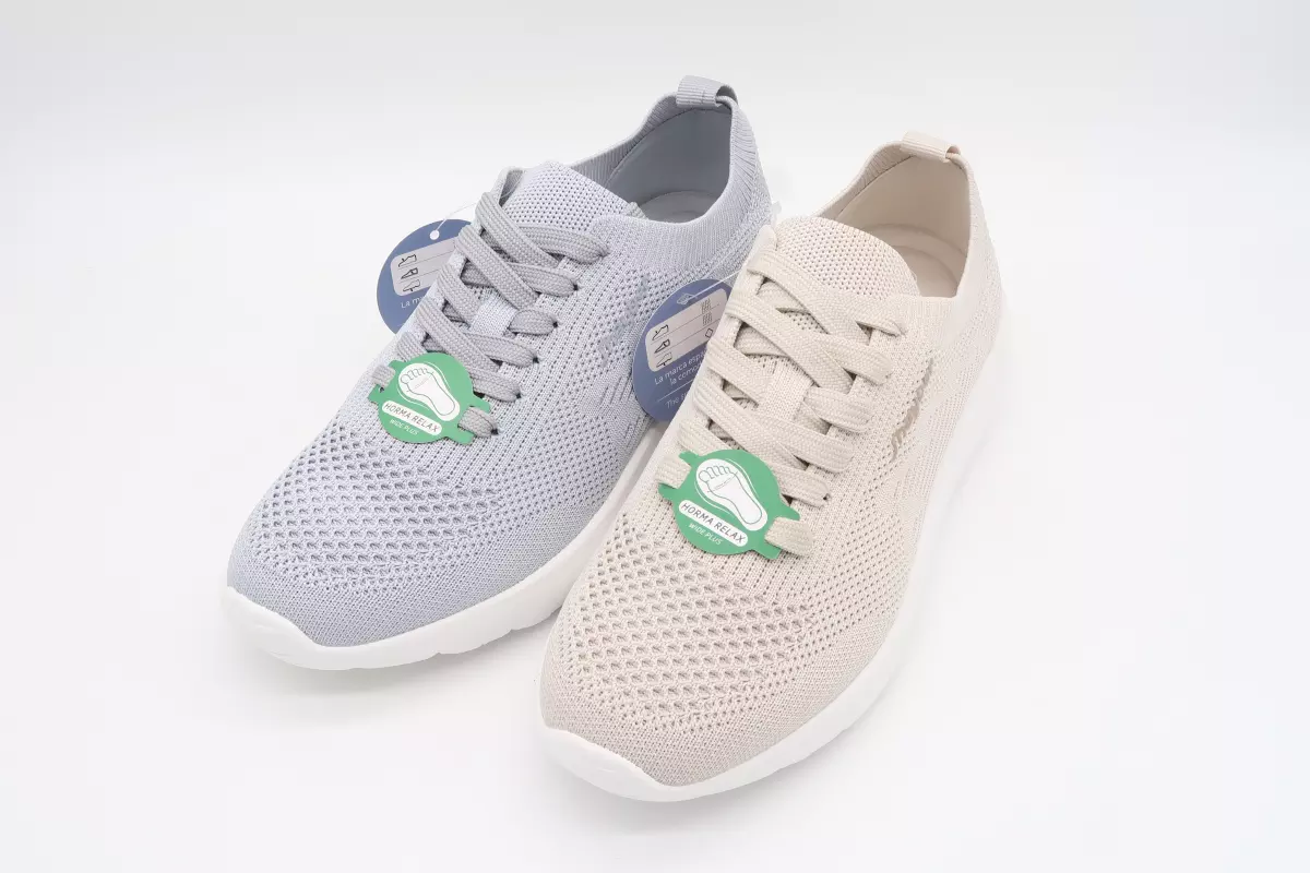 Zapatilla deportiva pies delicados tela blanda y plantilla con cordón | 36 jhayber beige gris ceonnia