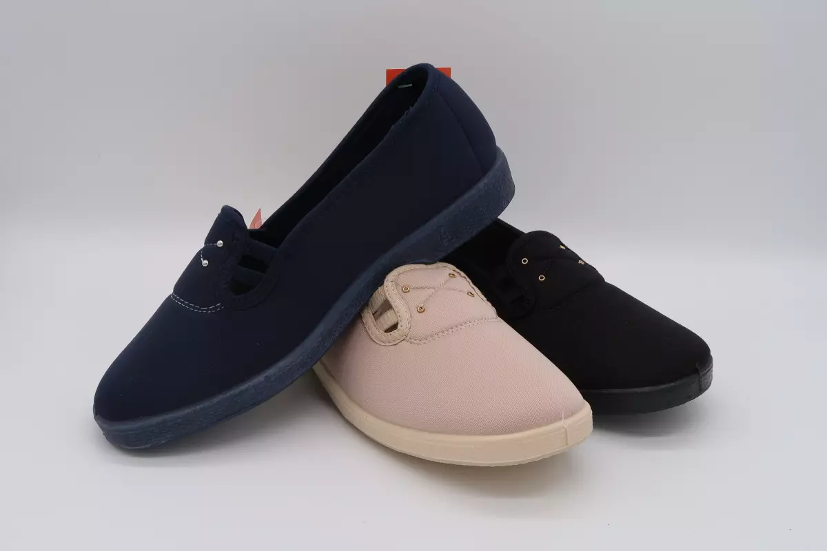 Zapatilla pies delicados tejido elástico | 26 azul marino beige negro verano 828