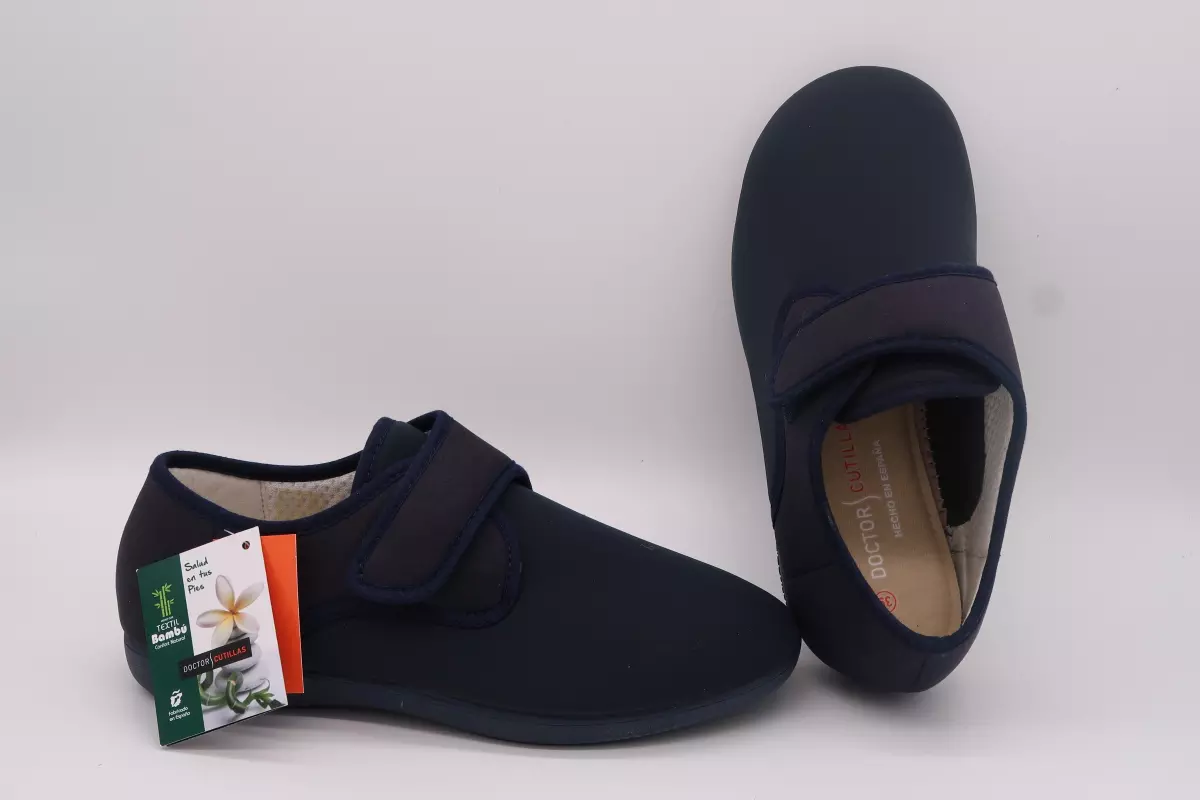 Zapatilla pies delicados. Ancho especial y plantilla acolchada 44 cutillas azul marino 1406
