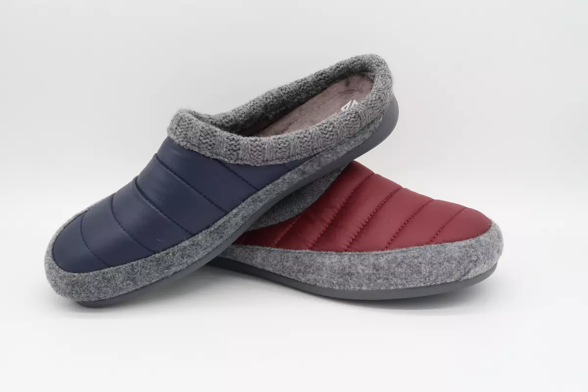 Zapatilla destalonada tejido tipo anorak 26 (30 a partir nº47) azul burdeos gris alberola