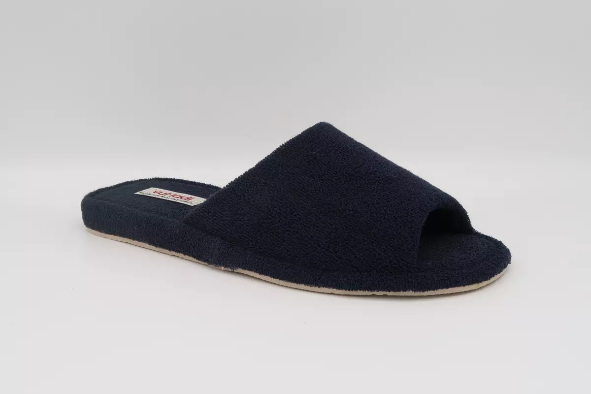Zapatilla de casa de felpa abierta, suela de goma | 26 azul marino vulladi verano