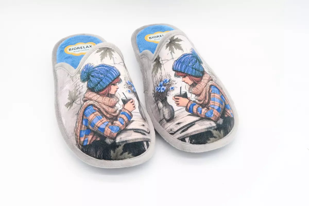 Zapatilla destalonada plantilla relax dibujo_26_4525 biorelax gris |  