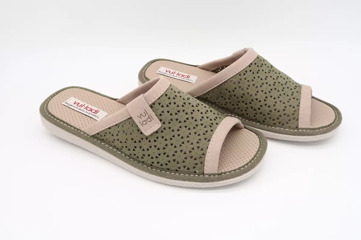 Zapatilla abierta tejido poroso y suela ultraligera 28 vulladi 3070 kaki
