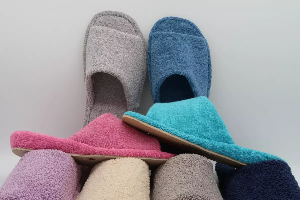 Zapatilla de casa de felpa abierta | 24 vulladi rosa fucsia gris azul celeste turquesa